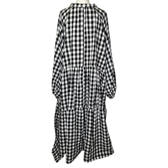 The Lullaby Club Maxi Avalon Smock Dress Black & White Gingham Size 3XL - Picture 4 of 8